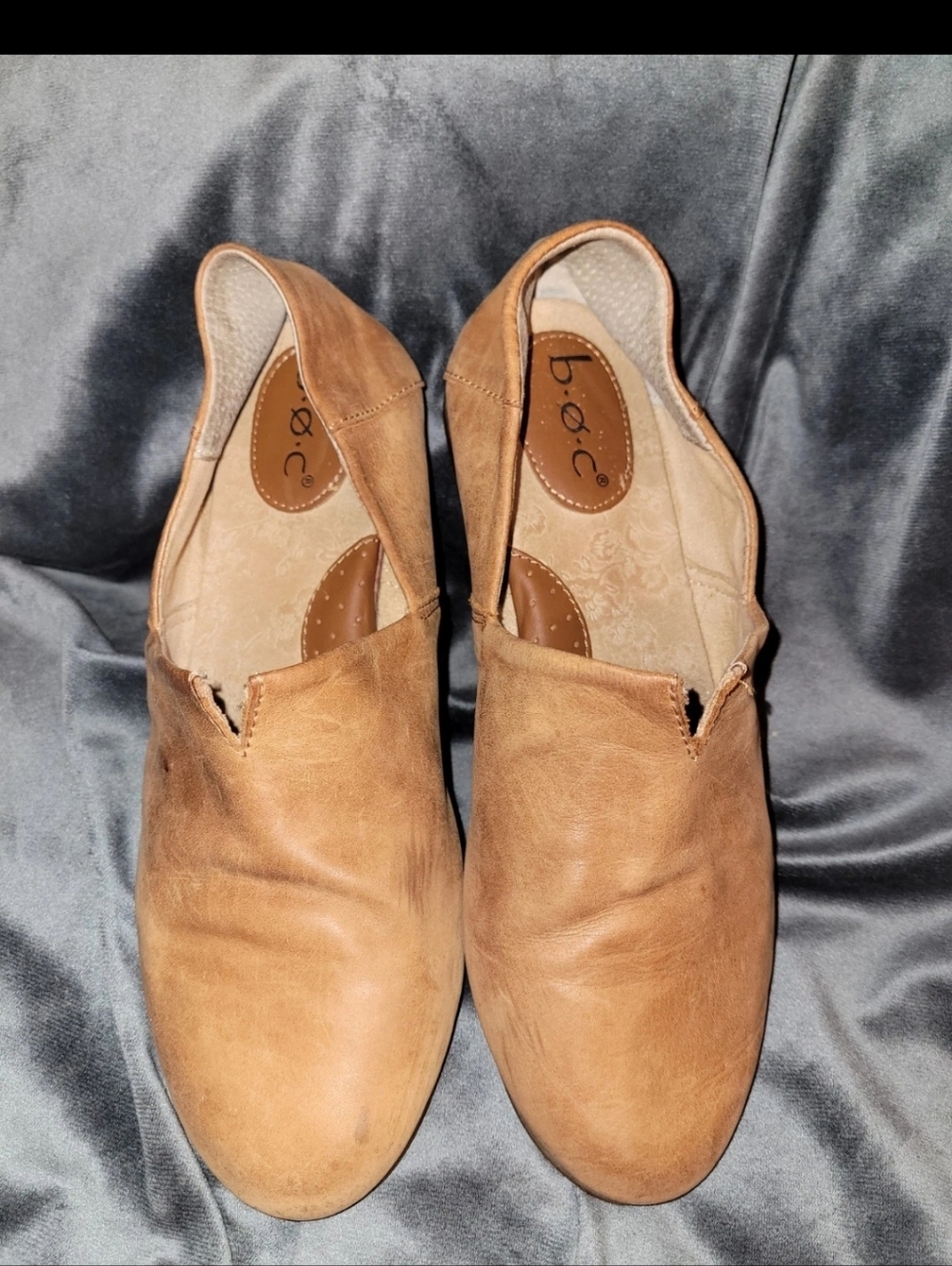 BOC Women’s Leather Slip-On Dress Shoes Tan Size 8.5 Med
